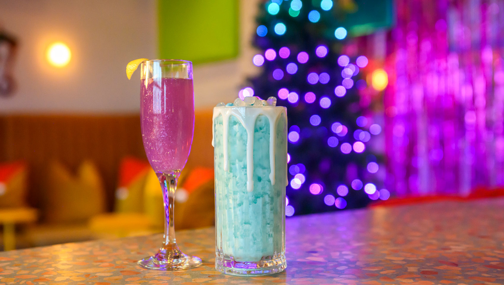 Specialty cocktails at Holiday pop-up bar at St. Julep at Kimpton Sylvan Hotel