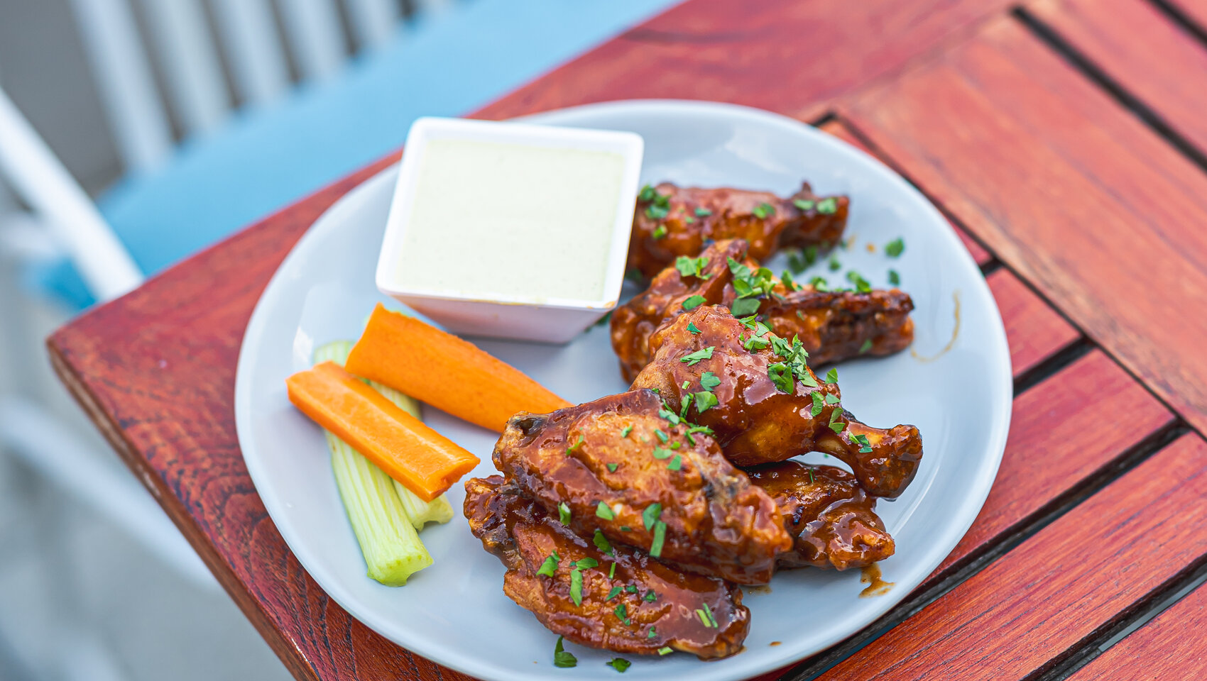 Jumbo Chicken Wings + Guava BBQ sauce at Kimpton Sylvan Atlanta - Buckhead