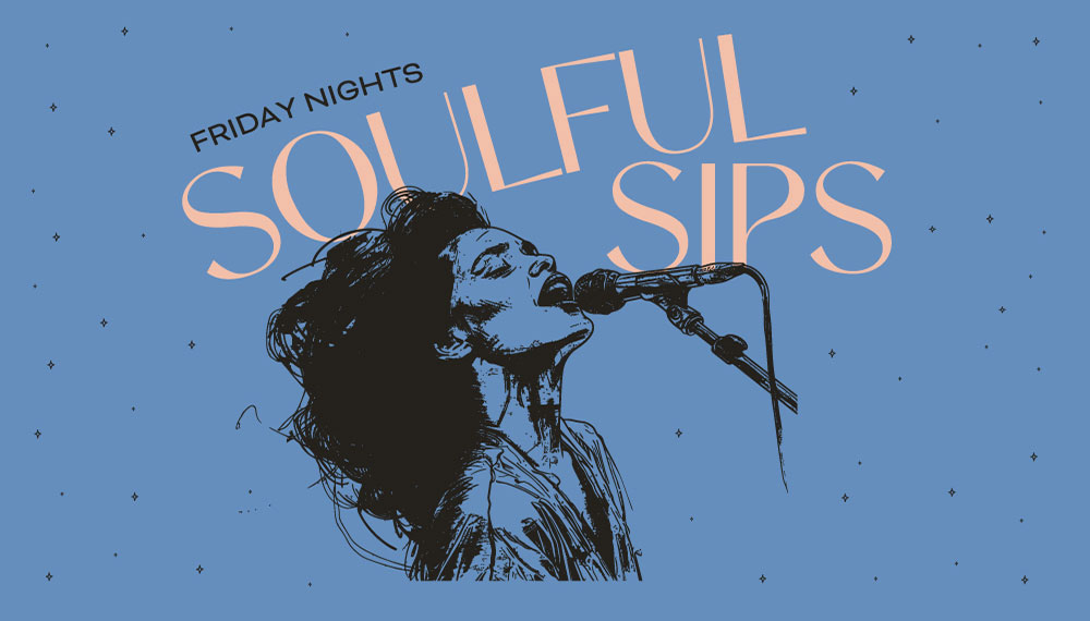 Soulful Sips Web Tile with image of woman singing